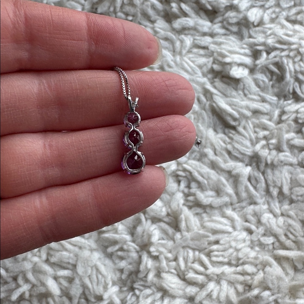 Sterling Silver Amethyst Necklace - Picture 2 of 4